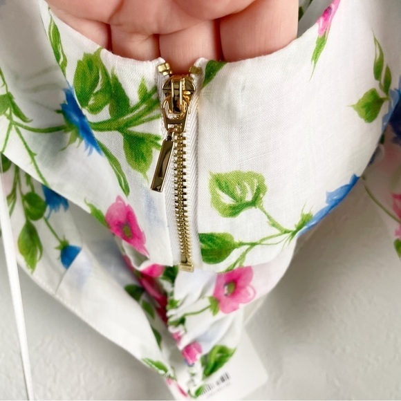 Alice McCall Rolling Meadows Floral Midi Dress Cut Out Cotton White Summer Party - Picture 11 of 14